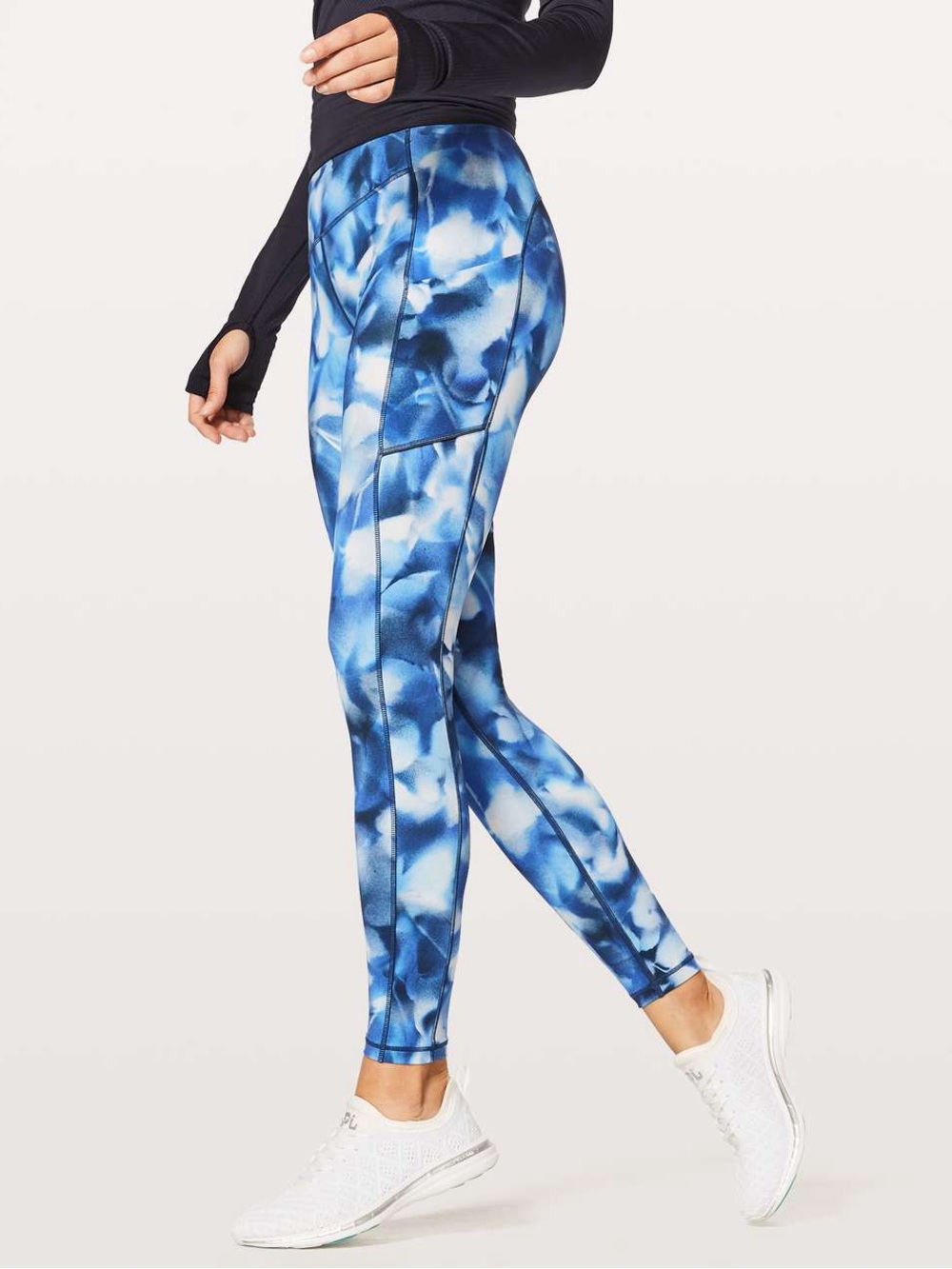 Lululemon Speed Up Tight 28” Full-On Luxtreme Blue Floral Leggings 6 NWOT #162